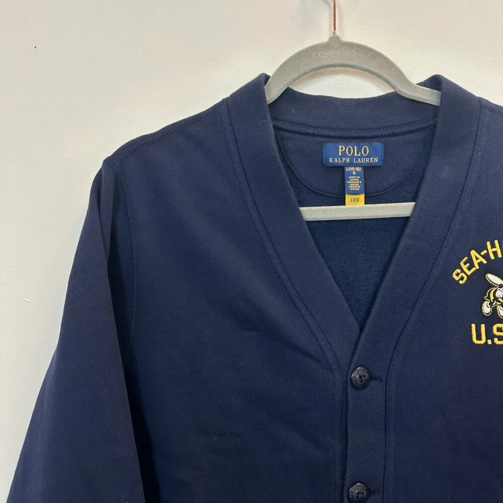Polo Ralph Lauren U.S.R.L Sea-Hornets Cardigan Sweatshirt Large 14-16